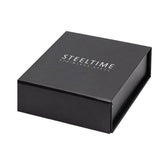 Black Ion Plated Figaro Link Bracelet - Steel Time